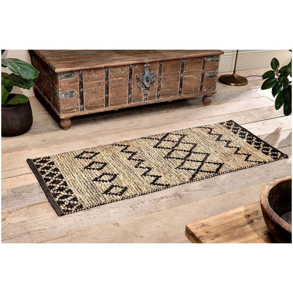 Ambara Jute Runner - Black & Natural by Nkuku