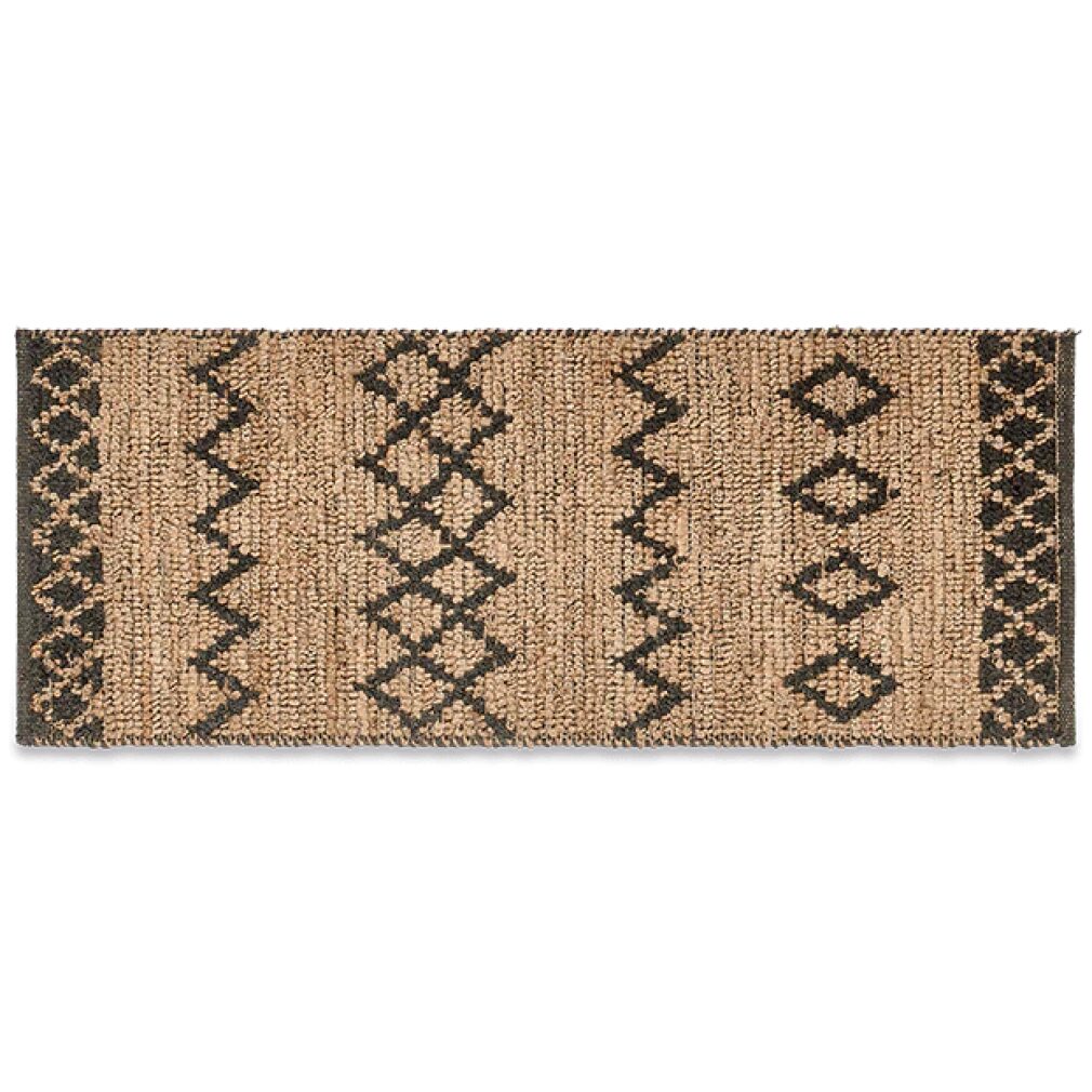 Ambara Jute Runner - Black & Natural by Nkuku