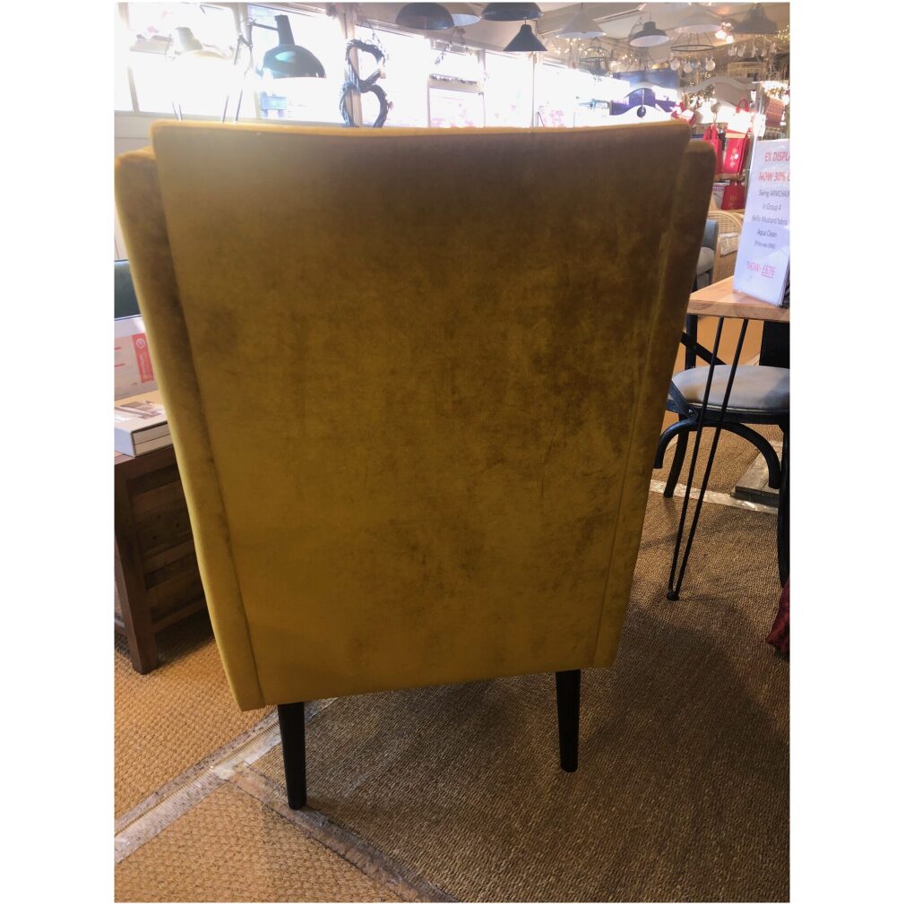 Ex Display Swing Armchair by Sits - in Mustard aqua clean fabric