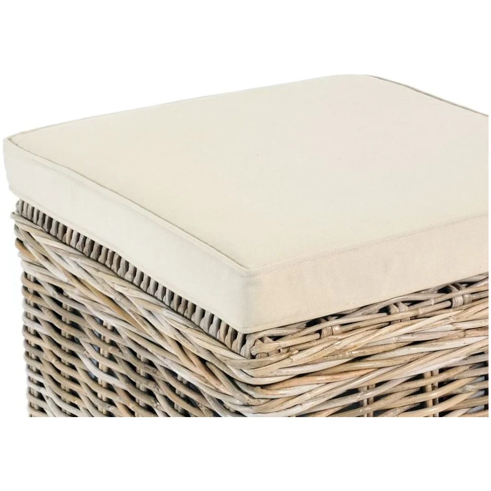 Maya Rattan Storage Stool - in grey