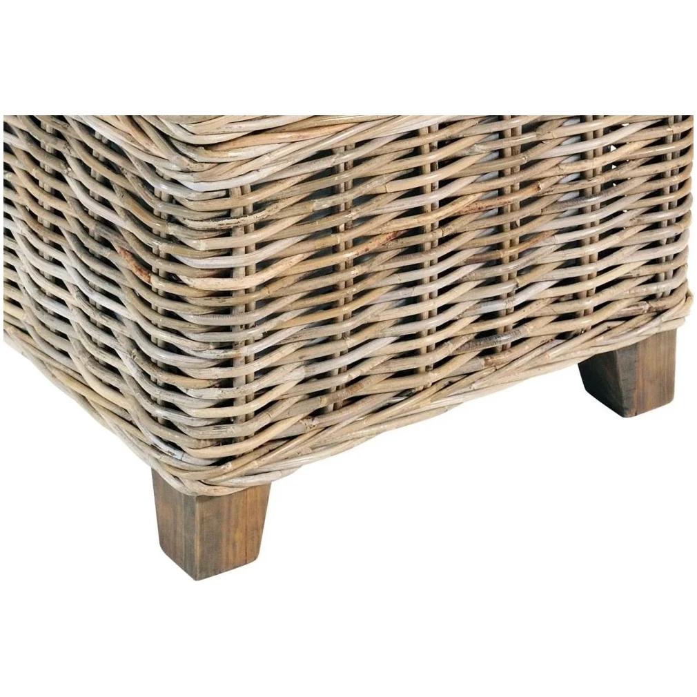 Maya Rattan Storage Stool - in grey