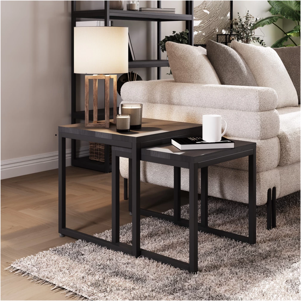 Mono Nest of 2 Tables In Black
