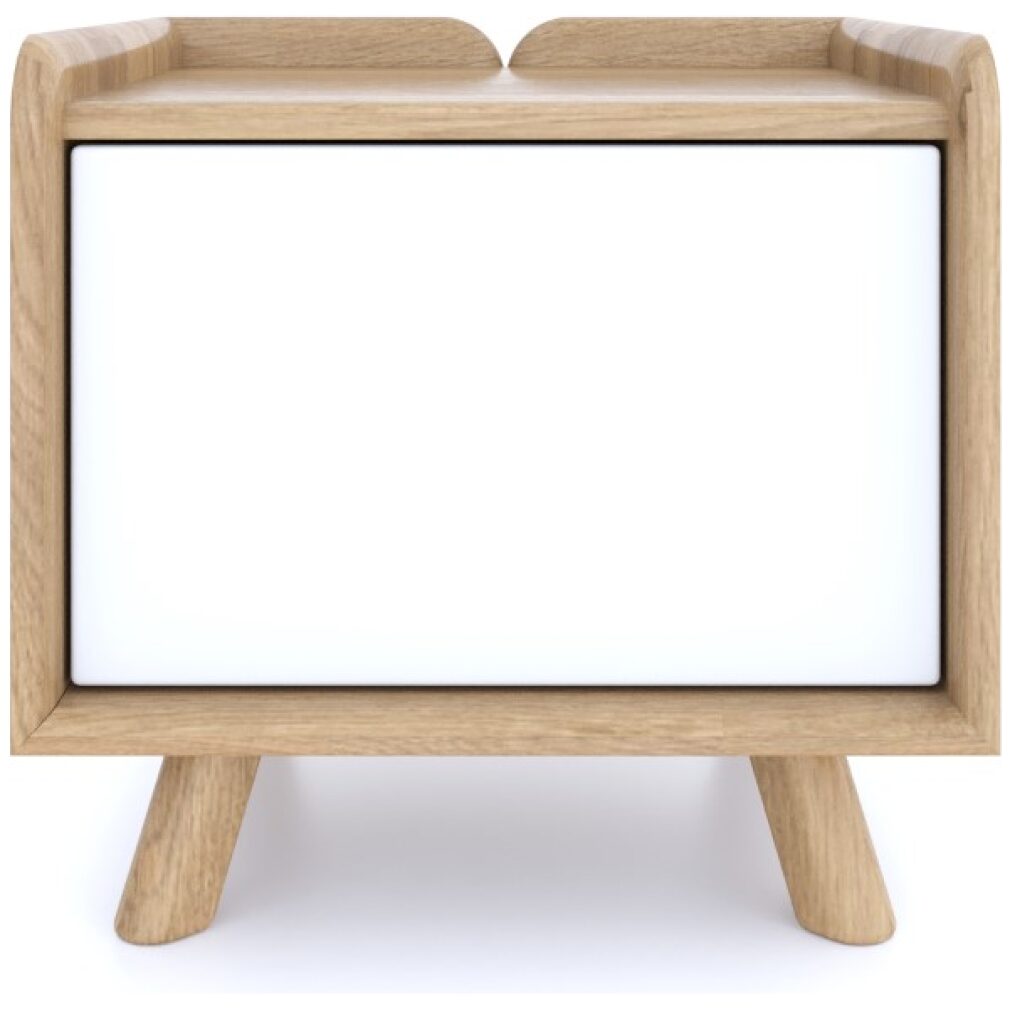 Lago Bedroom Furniture - Bedside 1 Door - White