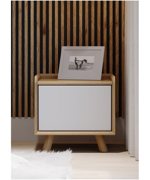 Lago Bedroom Furniture - Bedside 1 Door - White