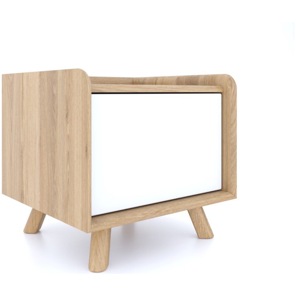 Lago Bedroom Furniture - Bedside 1 Door - White