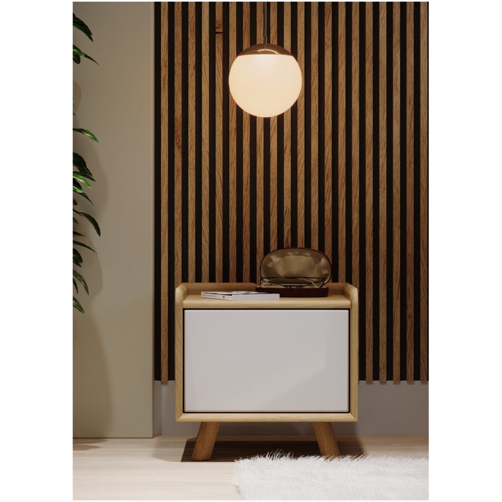 Lago Bedroom Furniture - Bedside 1 Door - White