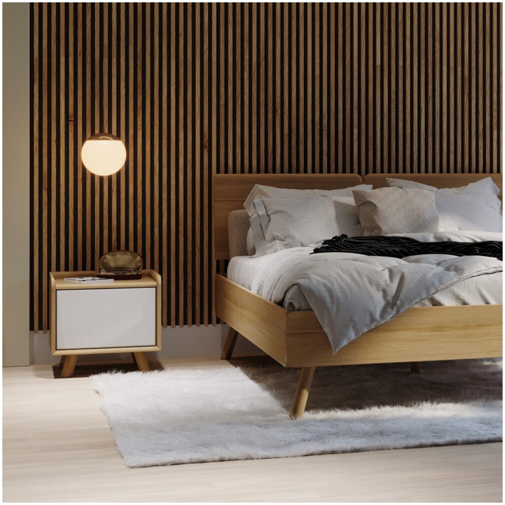 Lago Bedroom Furniture - Bedside 1 Door - White