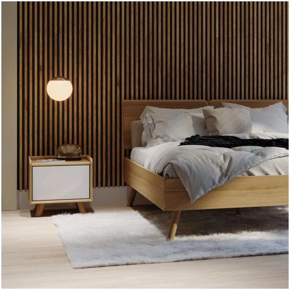 Lago Bedroom Furniture - Bedside 1 Door - White