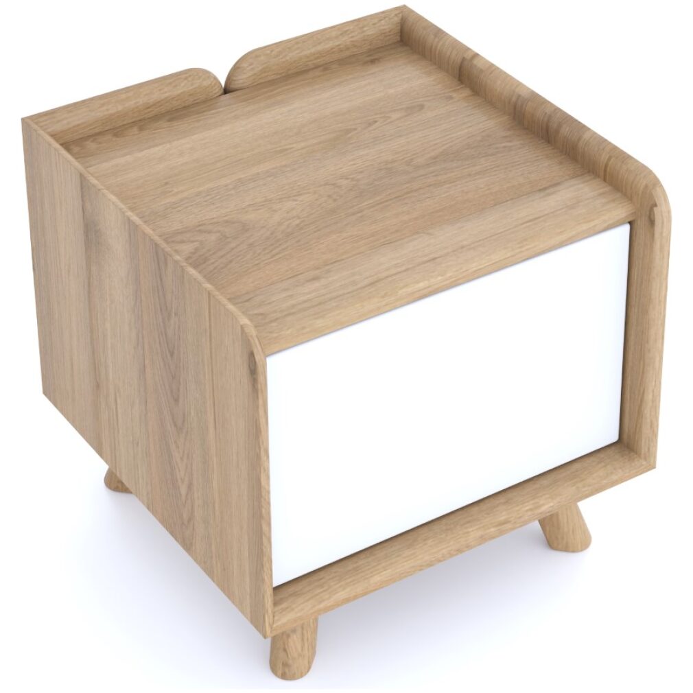 Lago Bedroom Furniture - Bedside 1 Door - White