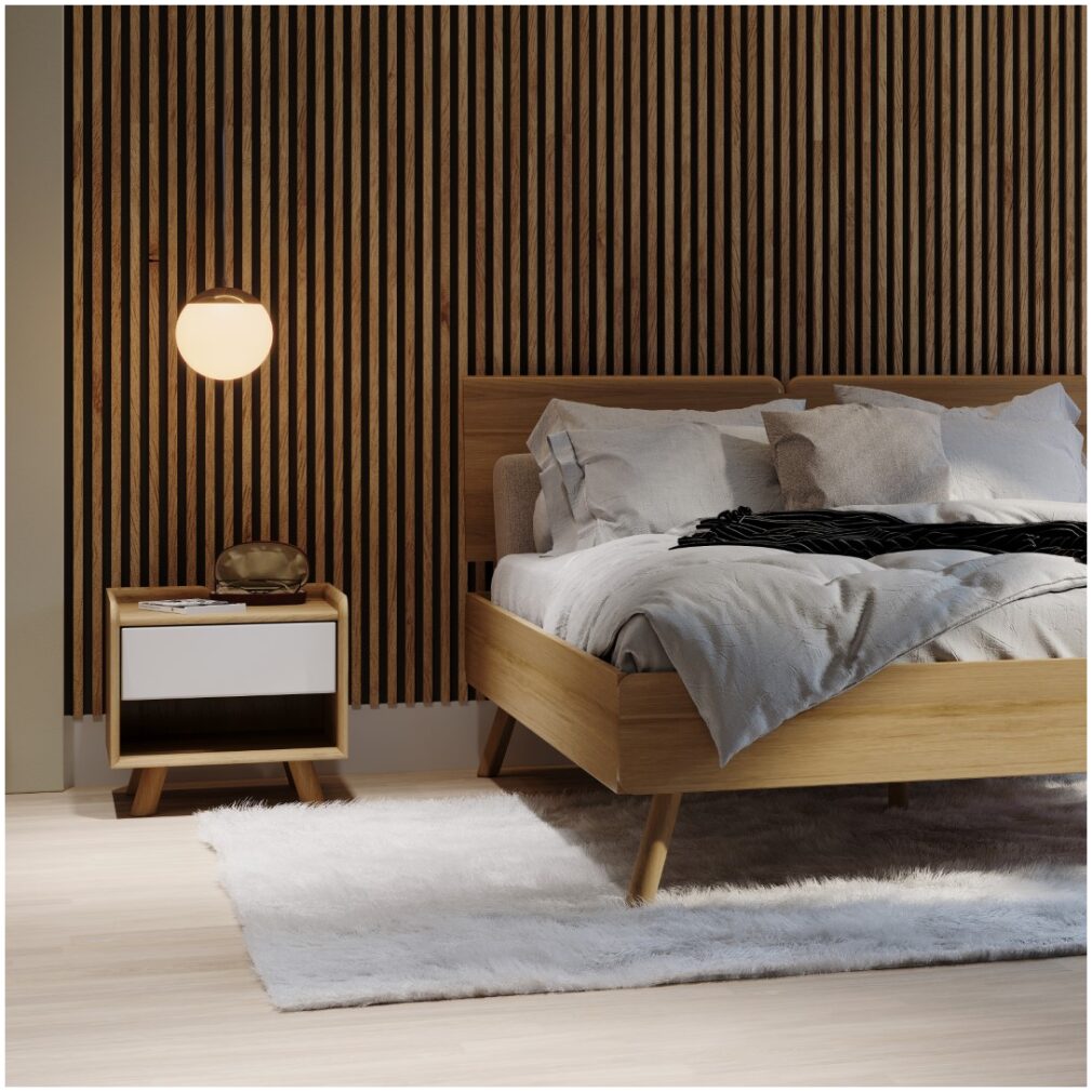 Lago Bedroom Furniture - Bedside 1 Drawer - White