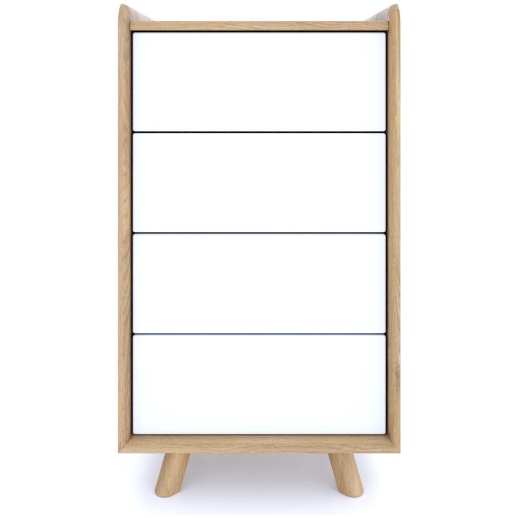 Lago Bedroom Furniture - Small Chest - White