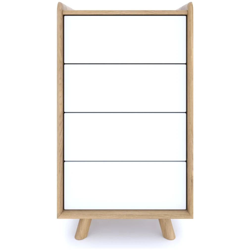Lago Bedroom Furniture - Small Chest - White