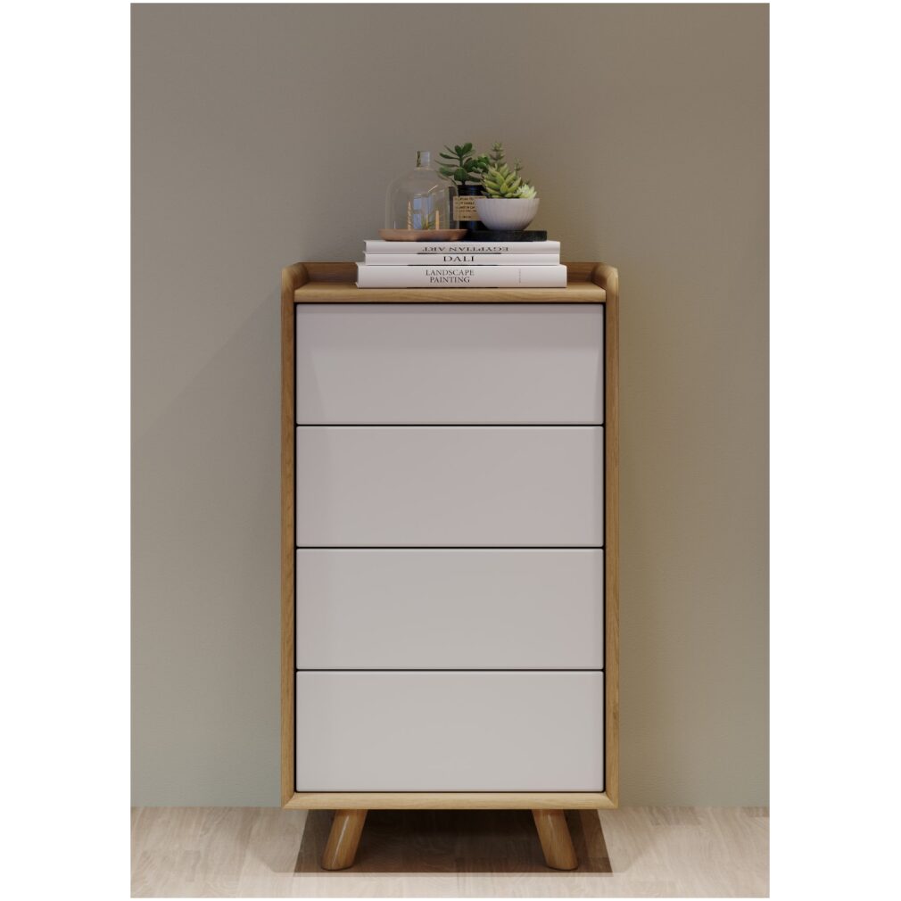 Lago Bedroom Furniture - Small Chest - White