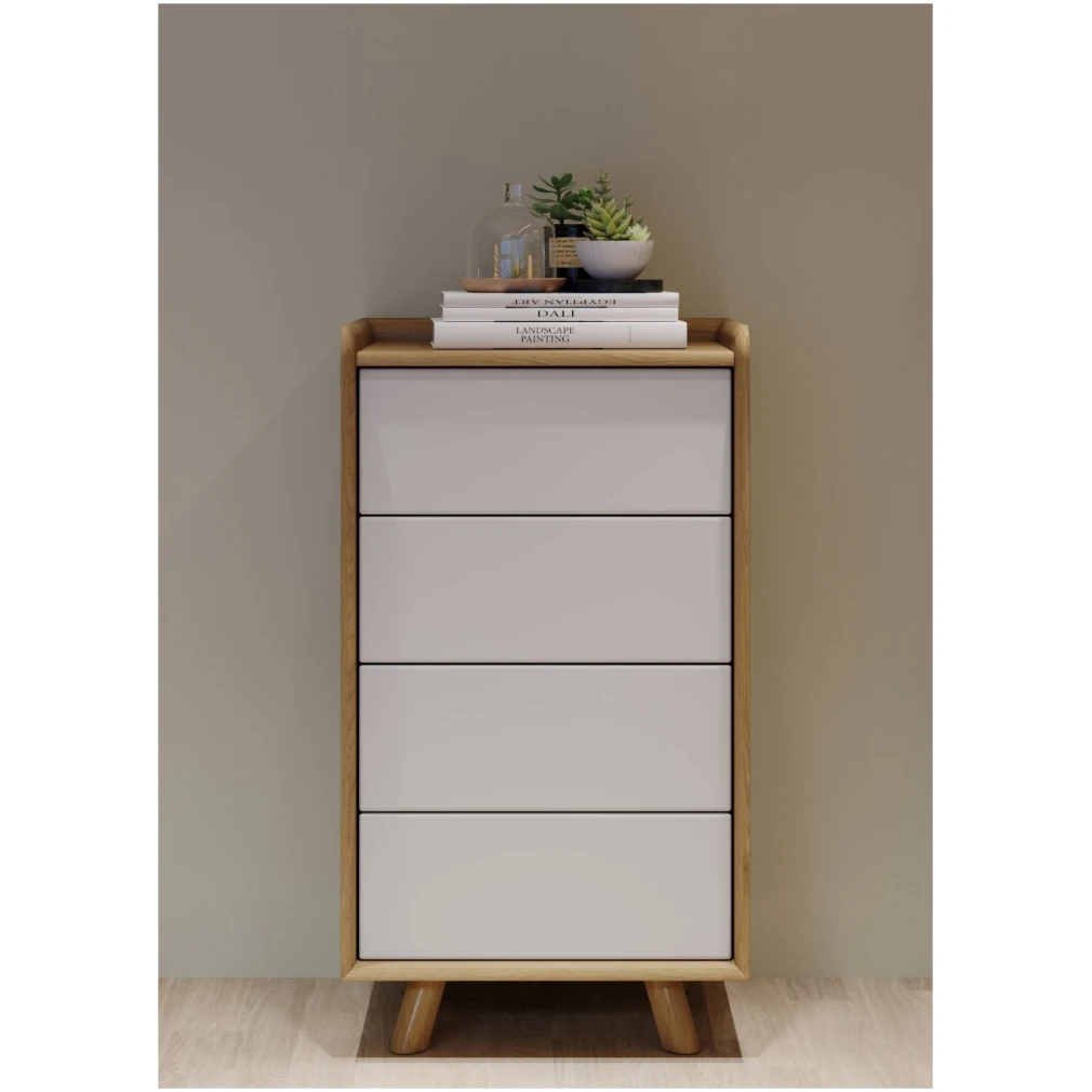Lago Bedroom Furniture - Small Chest - White