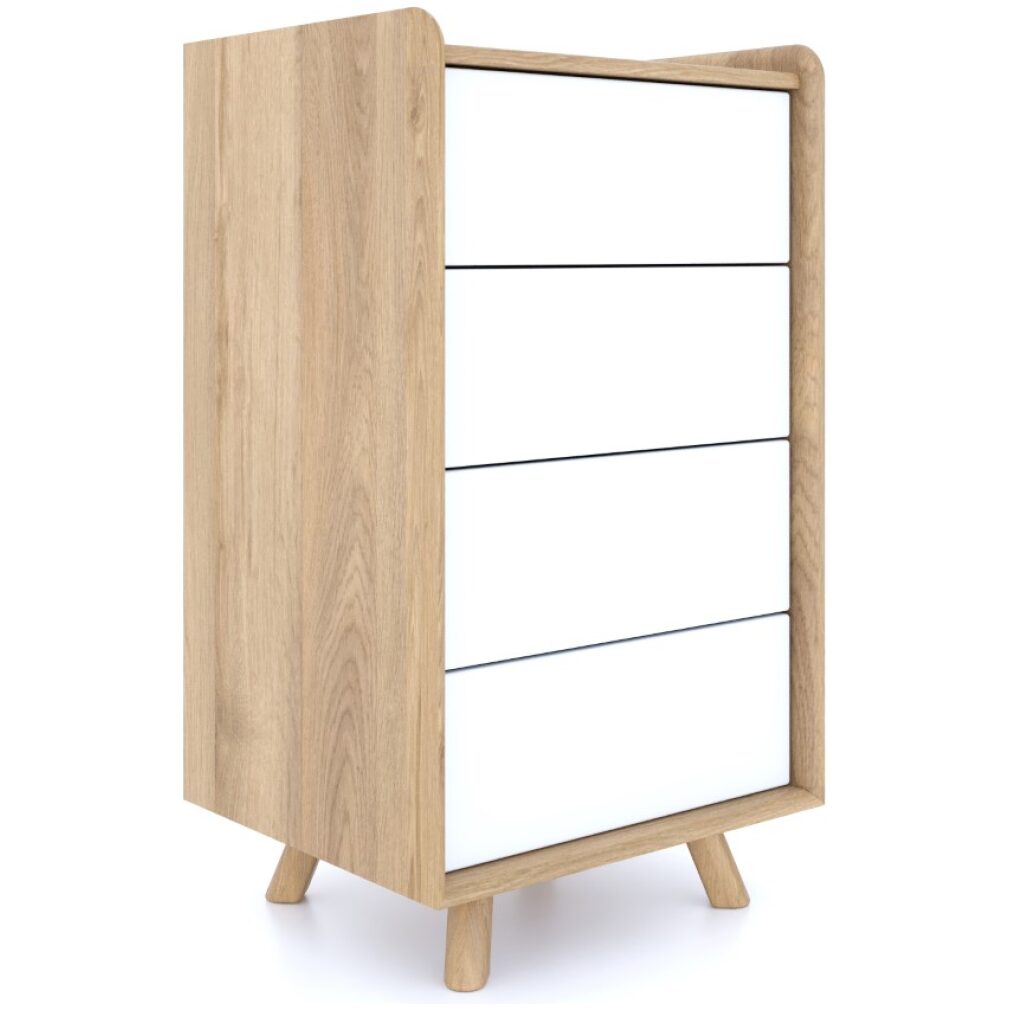 Lago Bedroom Furniture - Small Chest - White