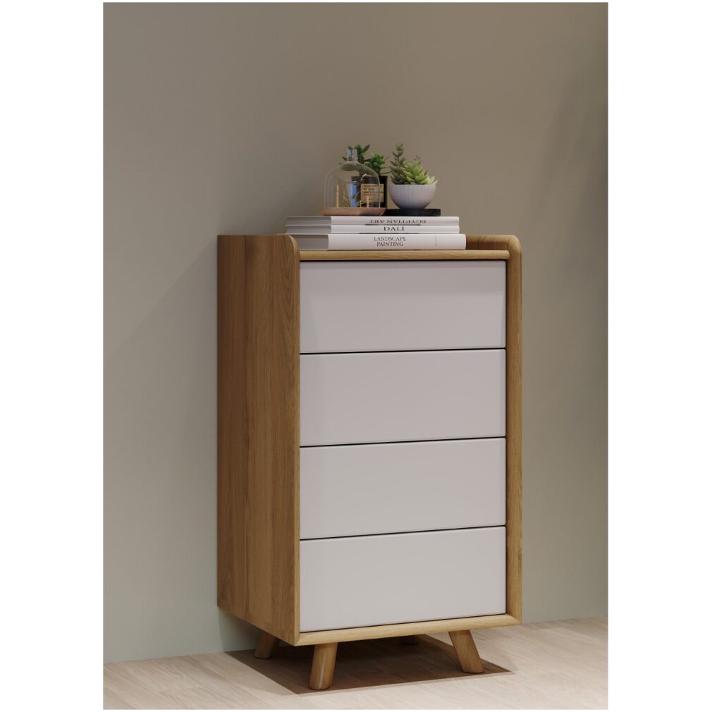 Lago Bedroom Furniture - Small Chest - White