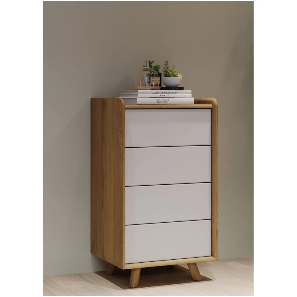 Lago Bedroom Furniture - Small Chest - White