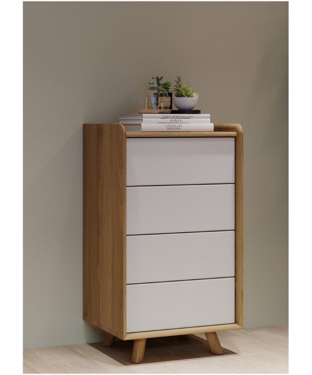 Lago Bedroom Furniture - Small Chest - White