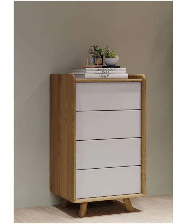 Lago Bedroom Furniture - Small Chest - White