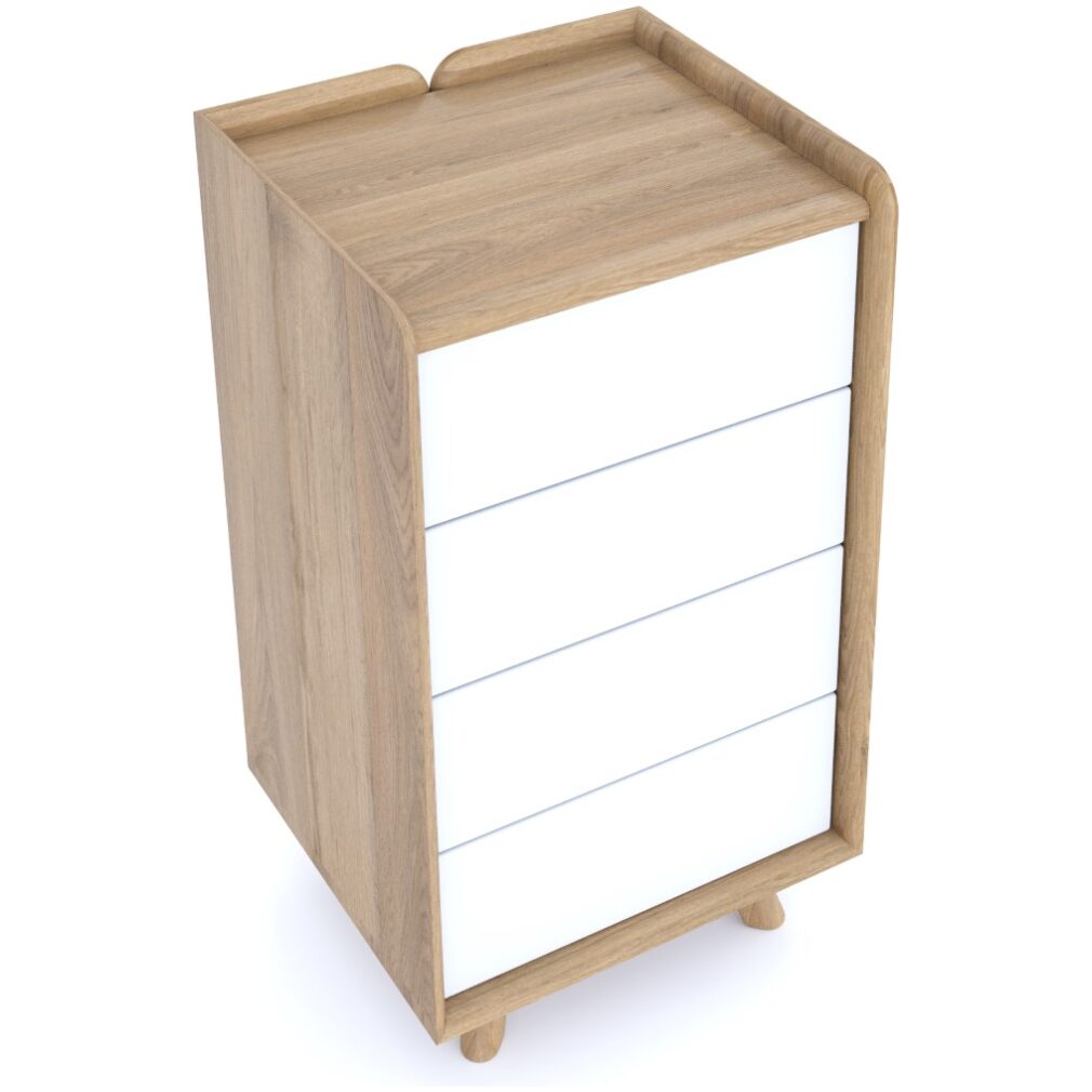 Lago Bedroom Furniture - Small Chest - White