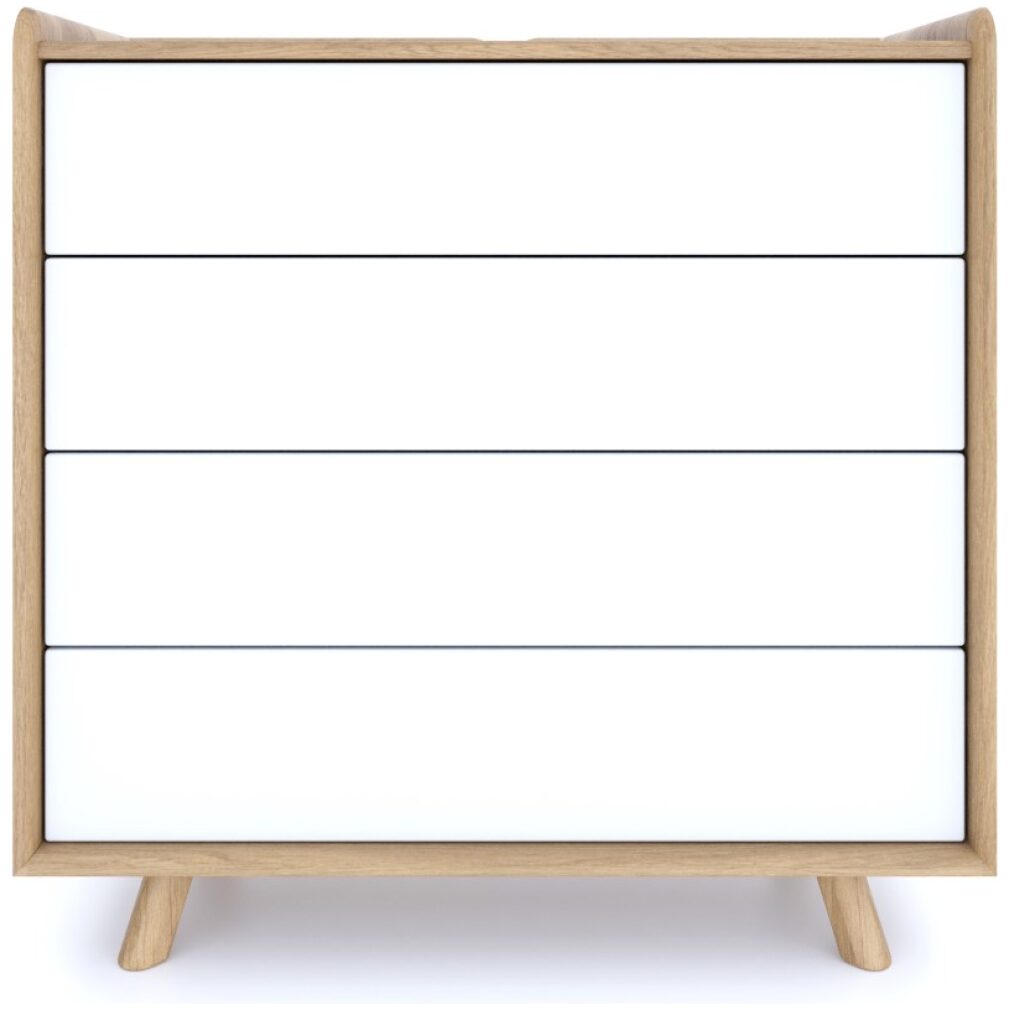 Lago Bedroom Furniture - Medium Chest - White