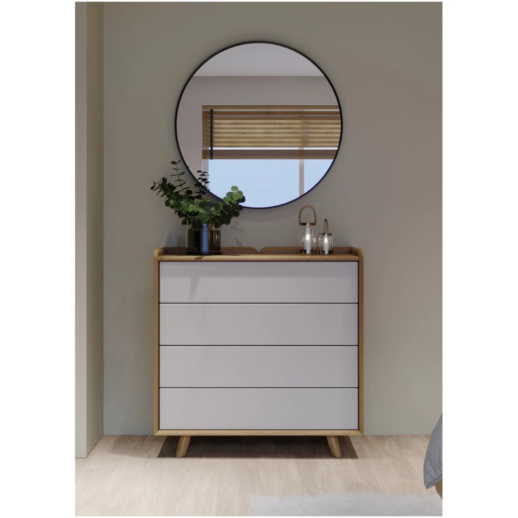 Lago Bedroom Furniture - Medium Chest - White