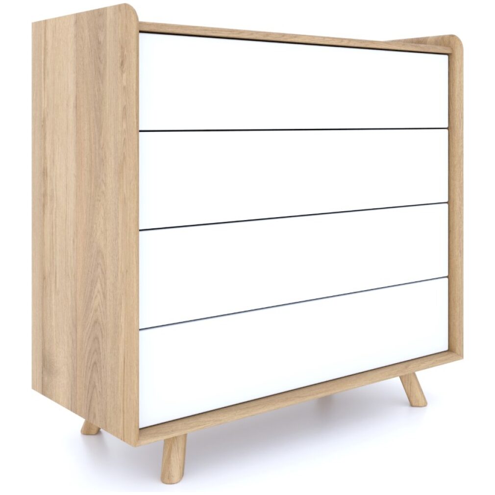 Lago Bedroom Furniture - Medium Chest - White