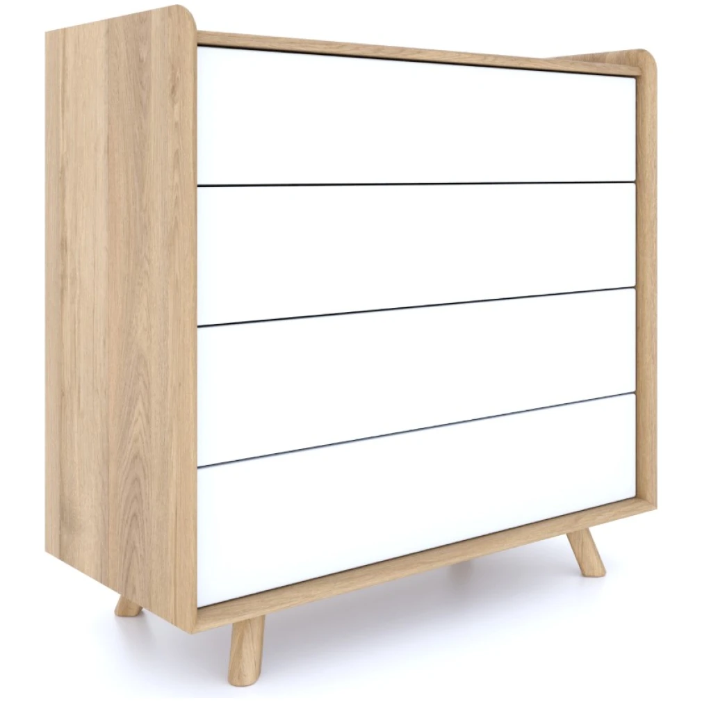 Lago Bedroom Furniture - Medium Chest - White