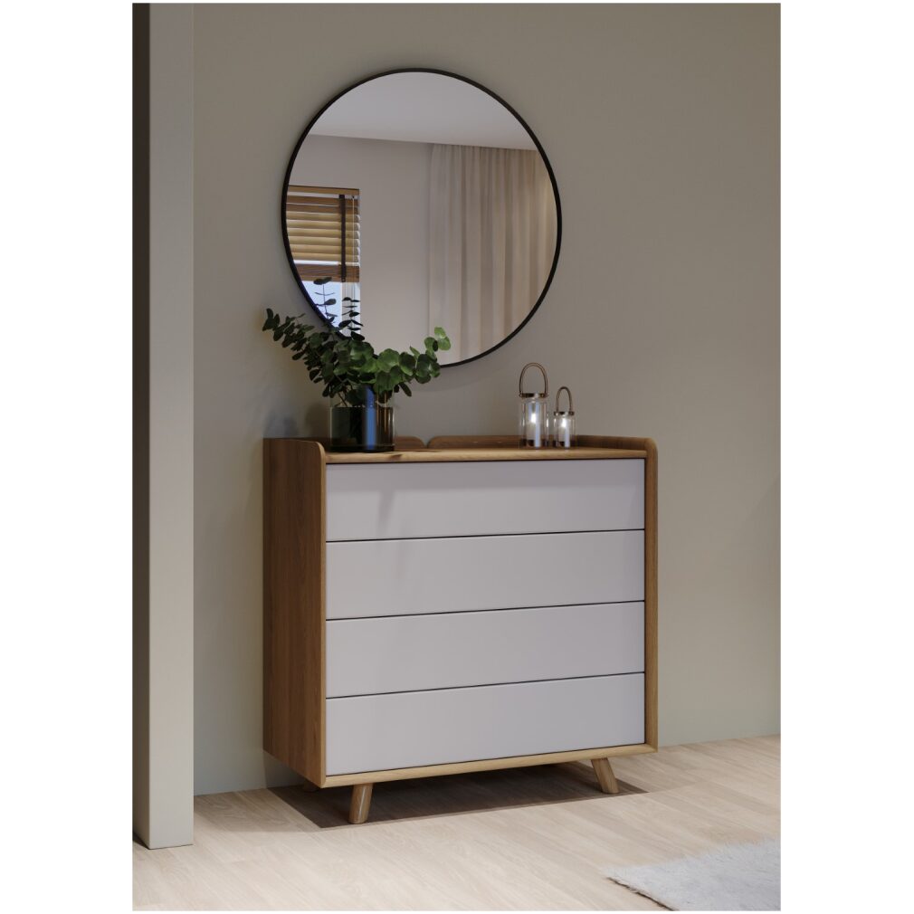 Lago Bedroom Furniture - Medium Chest - White