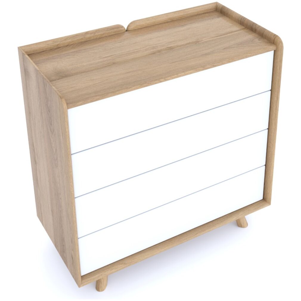 Lago Bedroom Furniture - Medium Chest - White