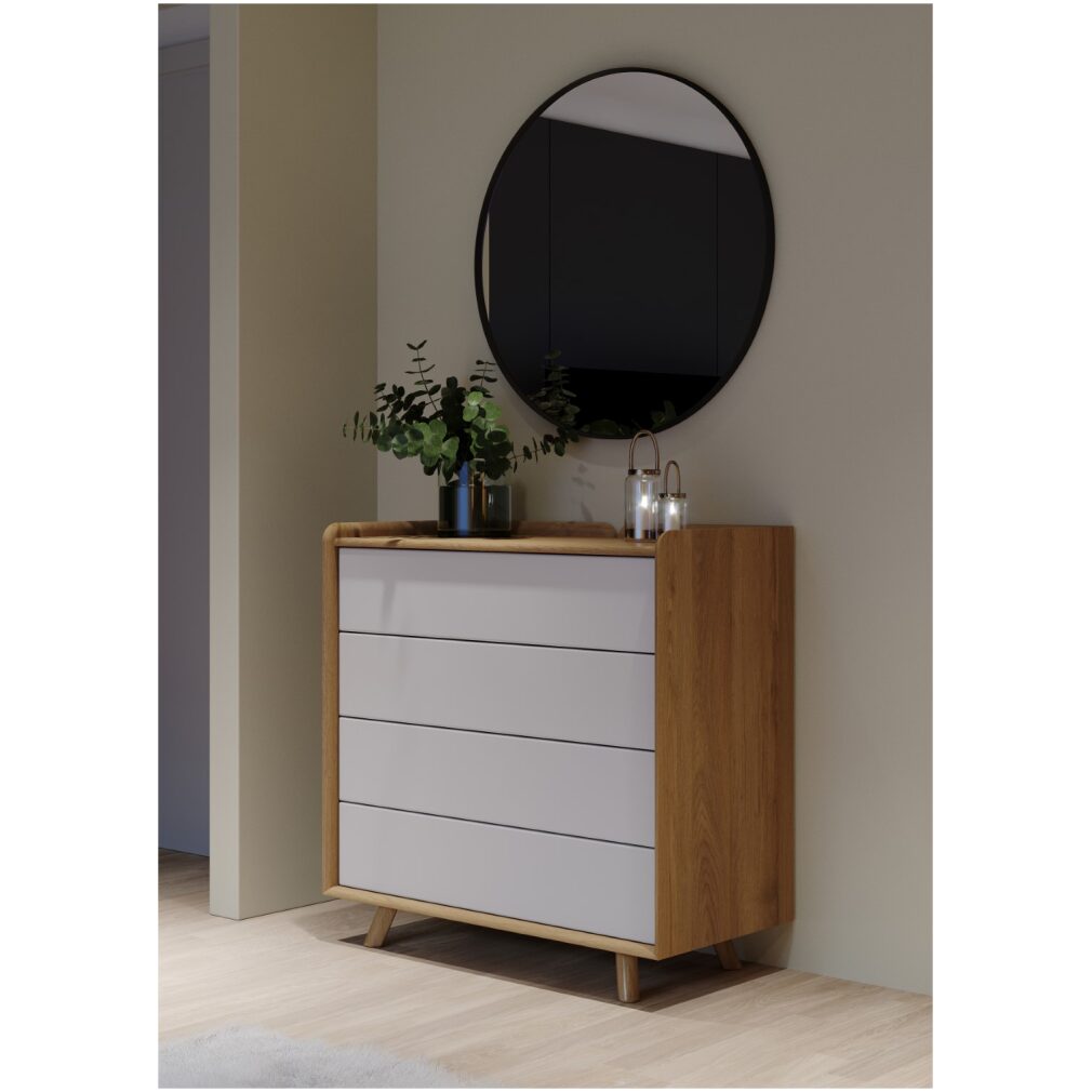Lago Bedroom Furniture - Medium Chest - White