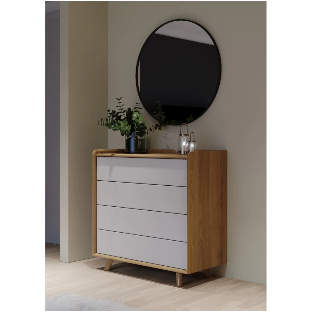 Lago Bedroom Furniture - Medium Chest - White