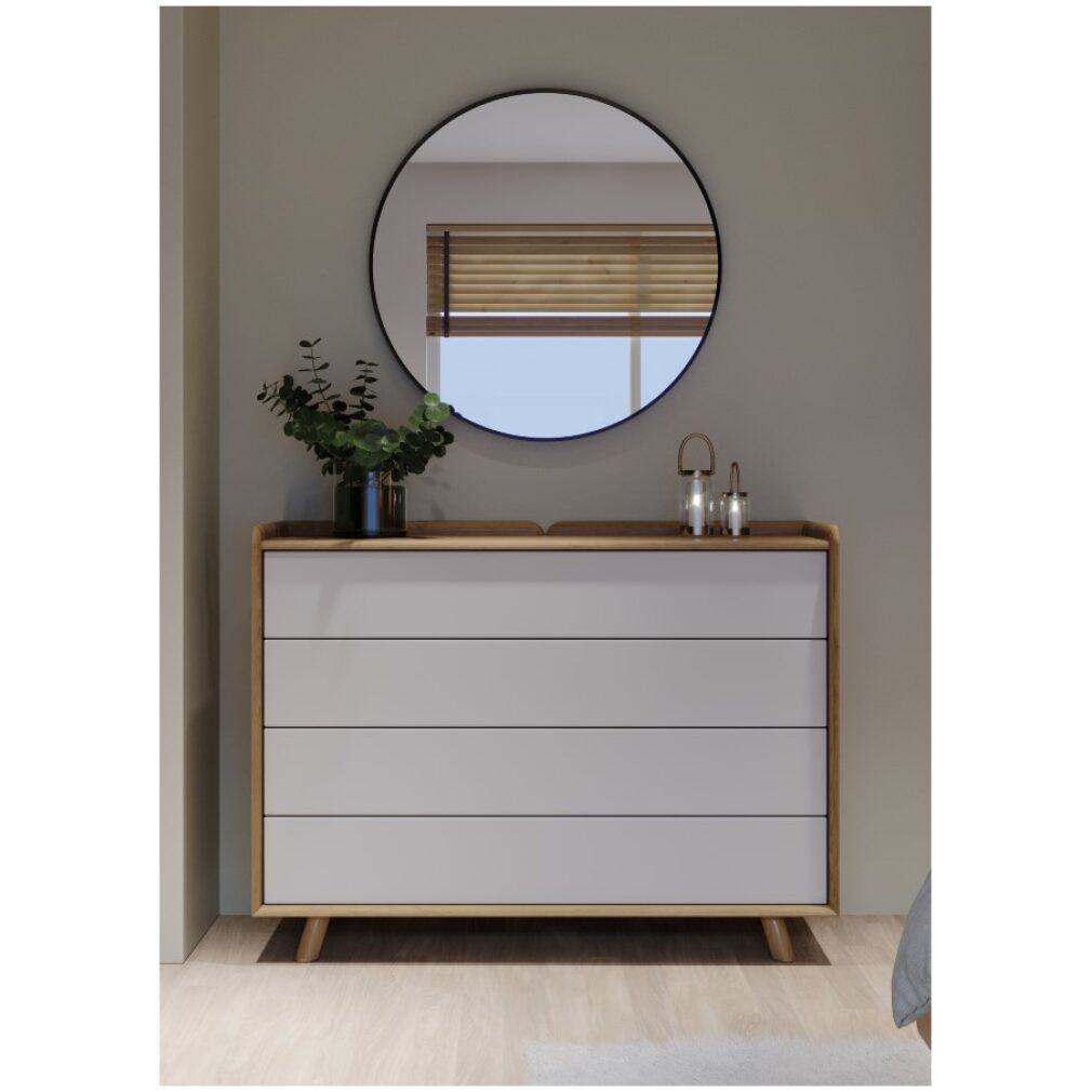 Lago Bedroom Furniture - Large Chest - White
