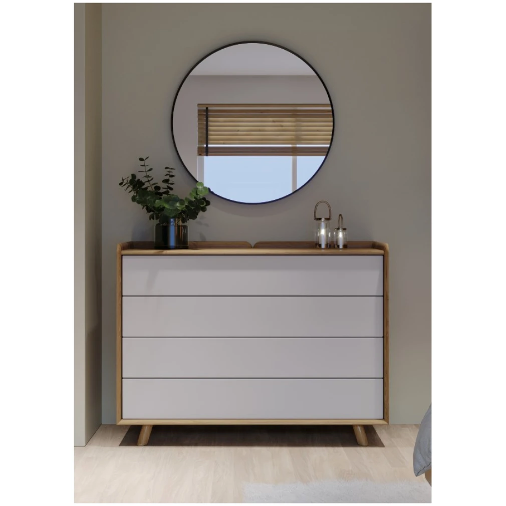 Lago Bedroom Furniture - Large Chest - White