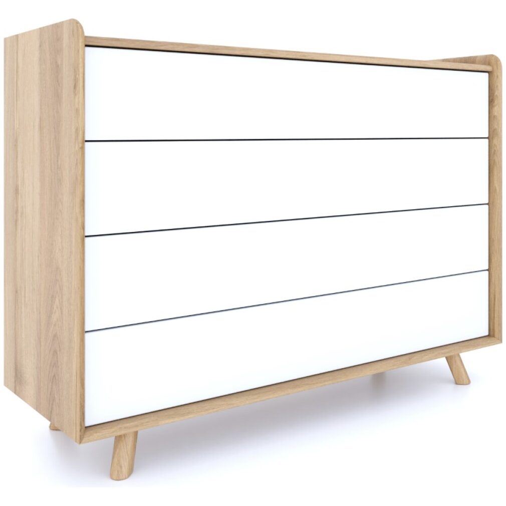 Lago Bedroom Furniture - Large Chest - White