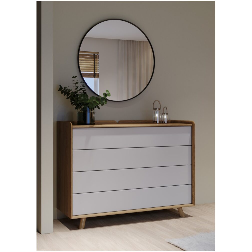 Lago Bedroom Furniture - Large Chest - White