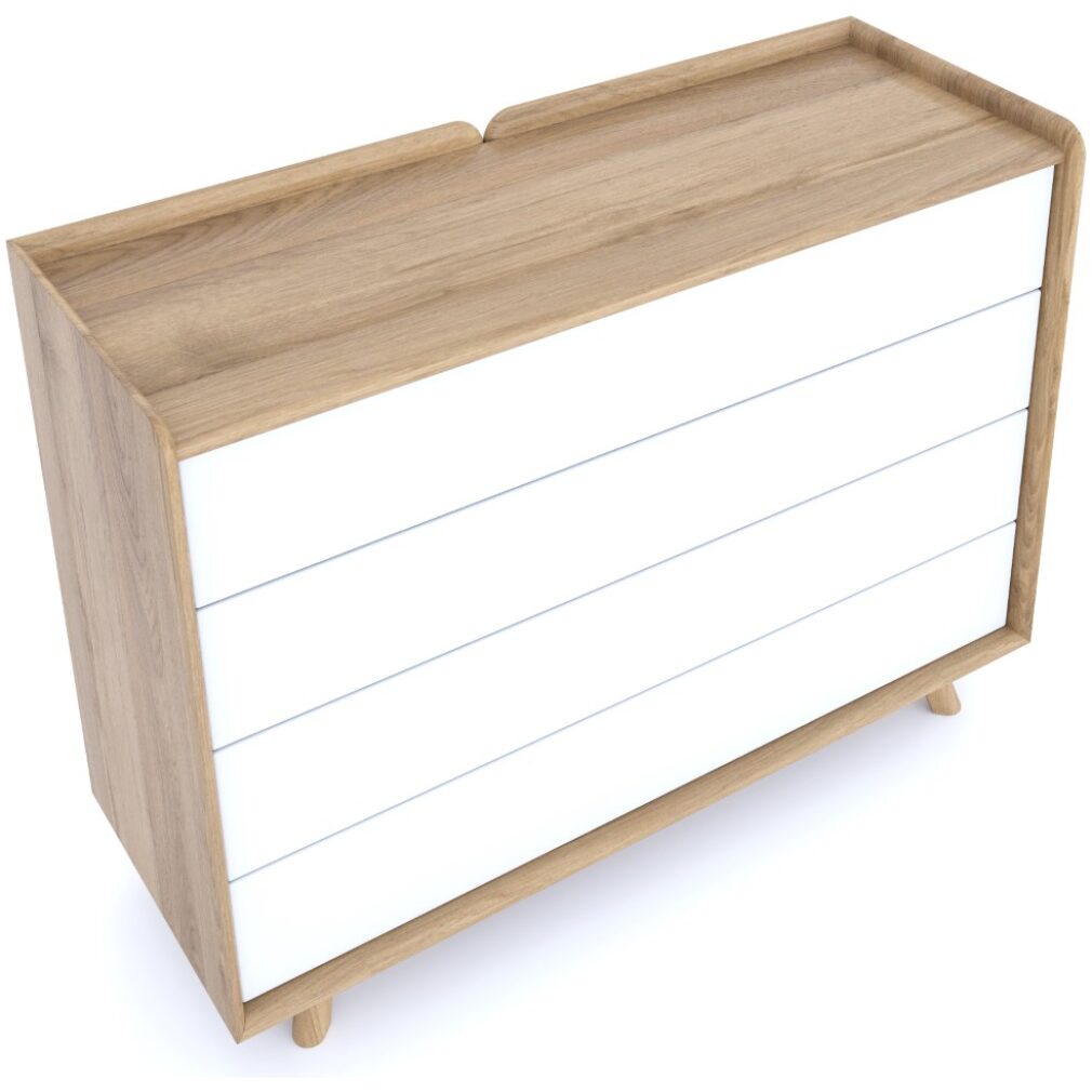 Lago Bedroom Furniture - Large Chest - White