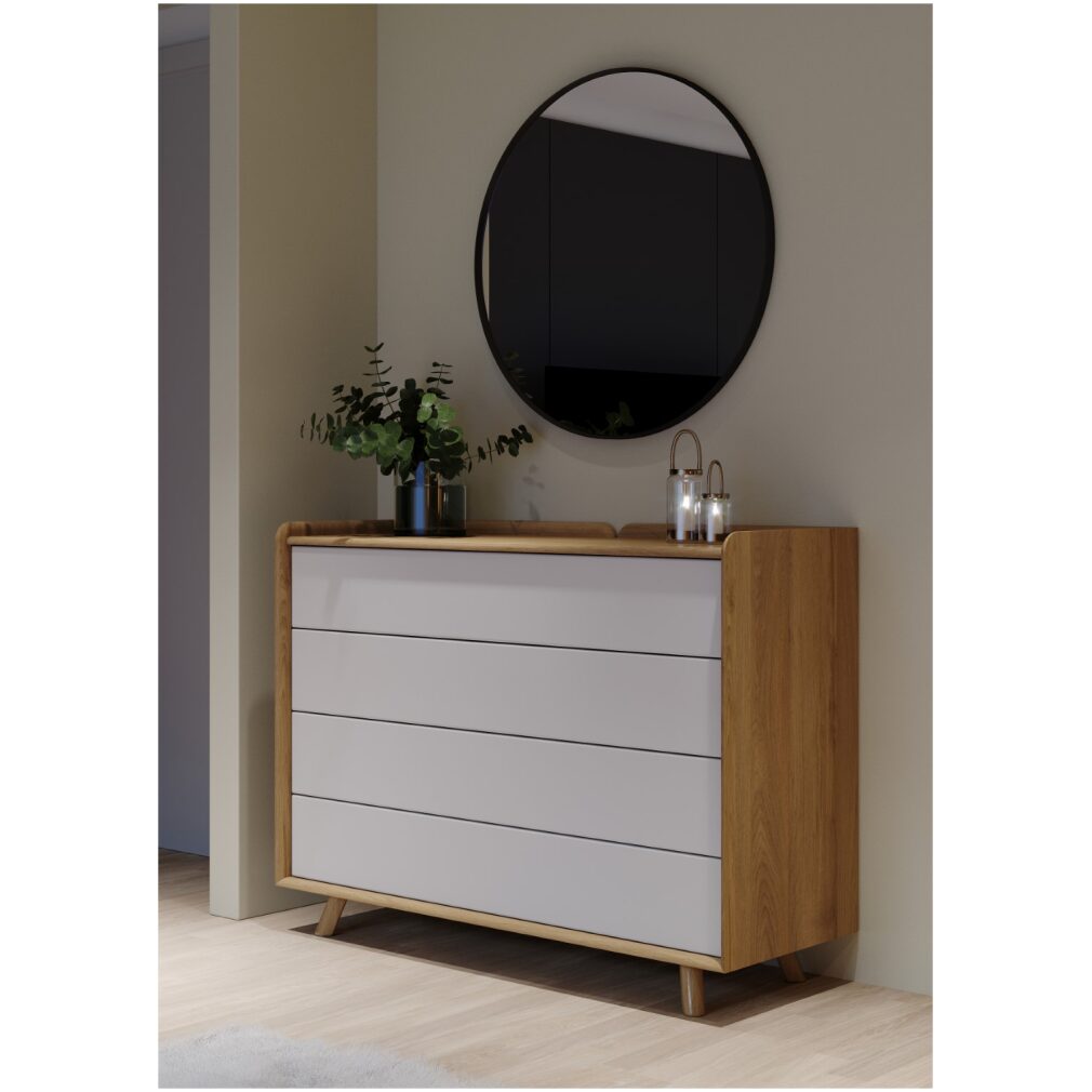 Lago Bedroom Furniture - Large Chest - White