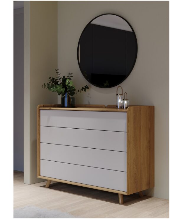 Lago Bedroom Furniture - Large Chest - White