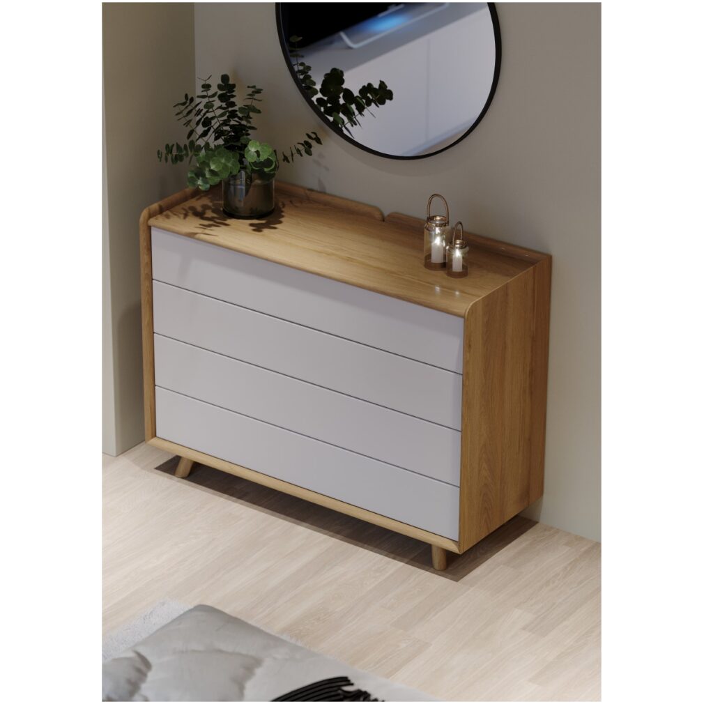 Lago Bedroom Furniture - Large Chest - White