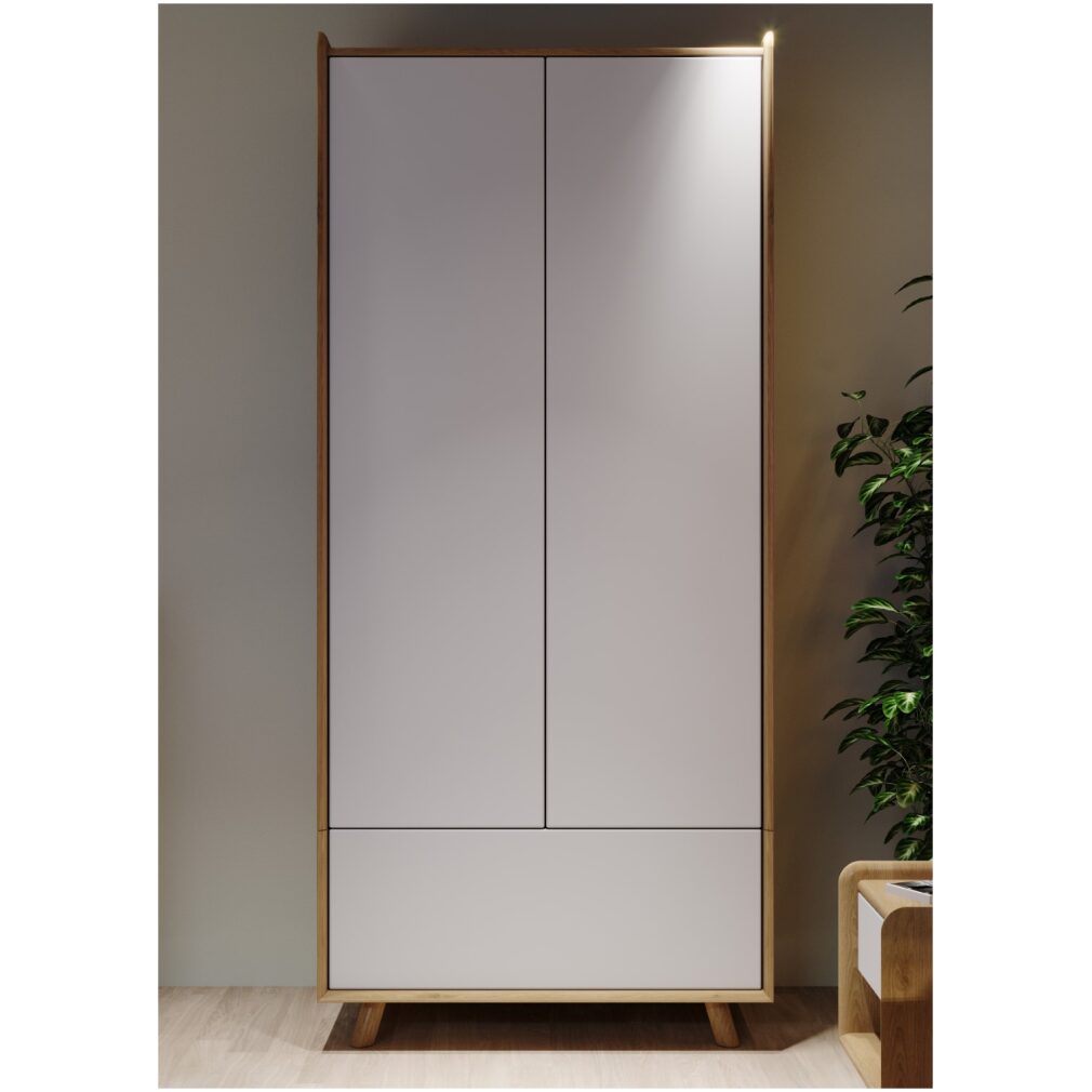 Lago Bedroom Furniture - Double Wardrobe - White