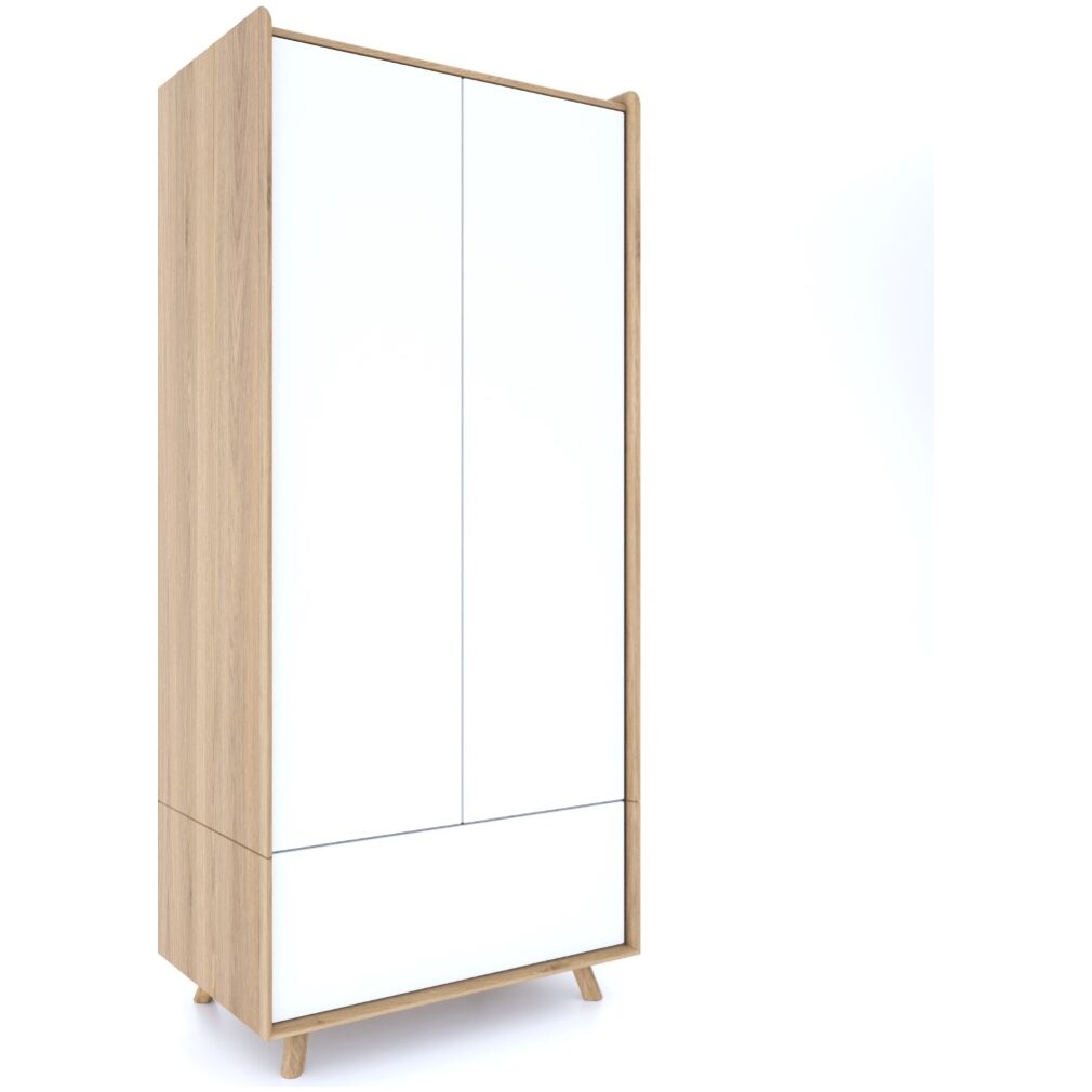 Lago Bedroom Furniture - Double Wardrobe - White