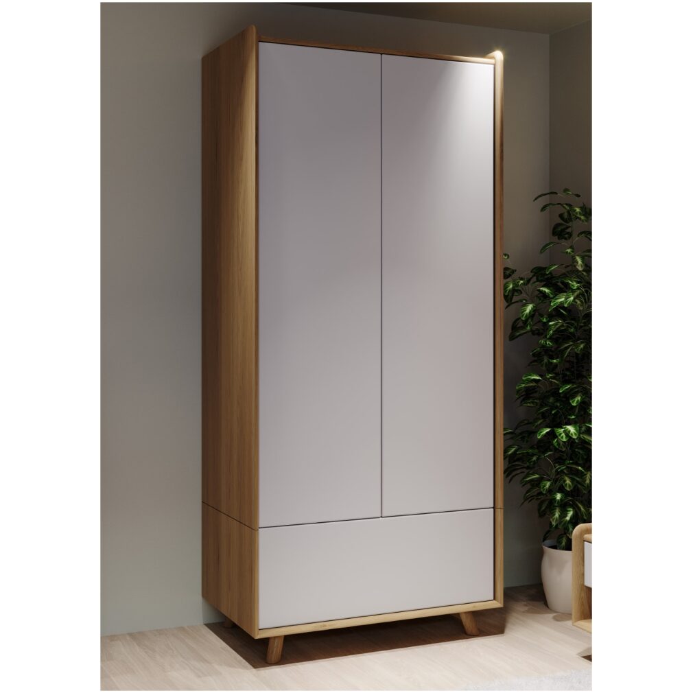 Lago Bedroom Furniture - Double Wardrobe - White