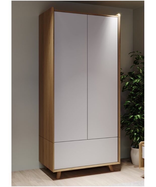 Lago Bedroom Furniture - Double Wardrobe - White
