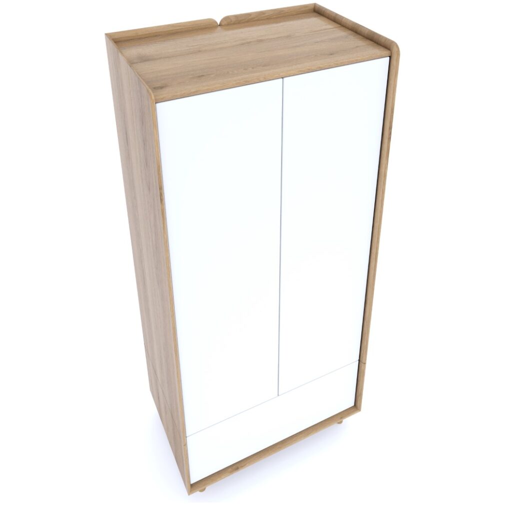 Lago Bedroom Furniture - Double Wardrobe - White