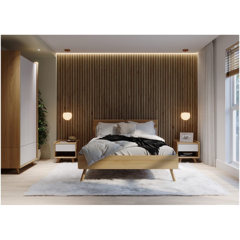 Lago Bedroom Furniture - Medium Chest - White