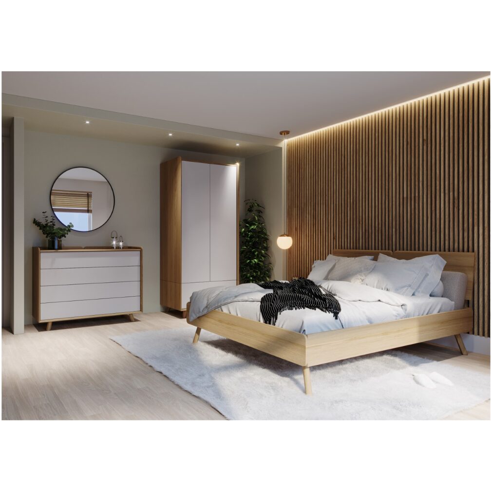 Lago Bedroom Furniture - Medium Chest - White