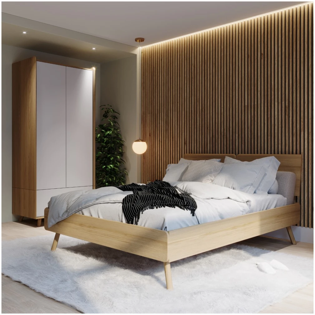 Lago Bedroom Furniture - Double Wardrobe - White