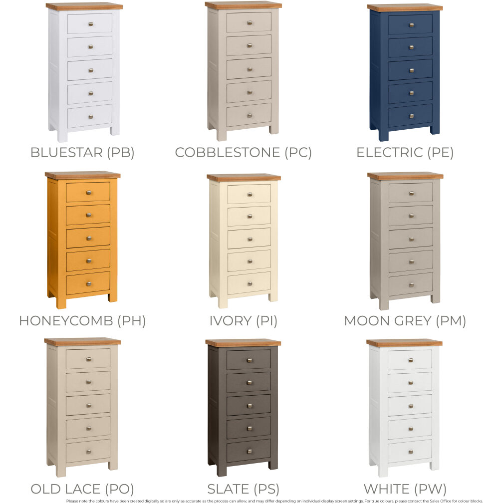 5 Drawer Tall Chest - Dorset Painted Bedroom Range