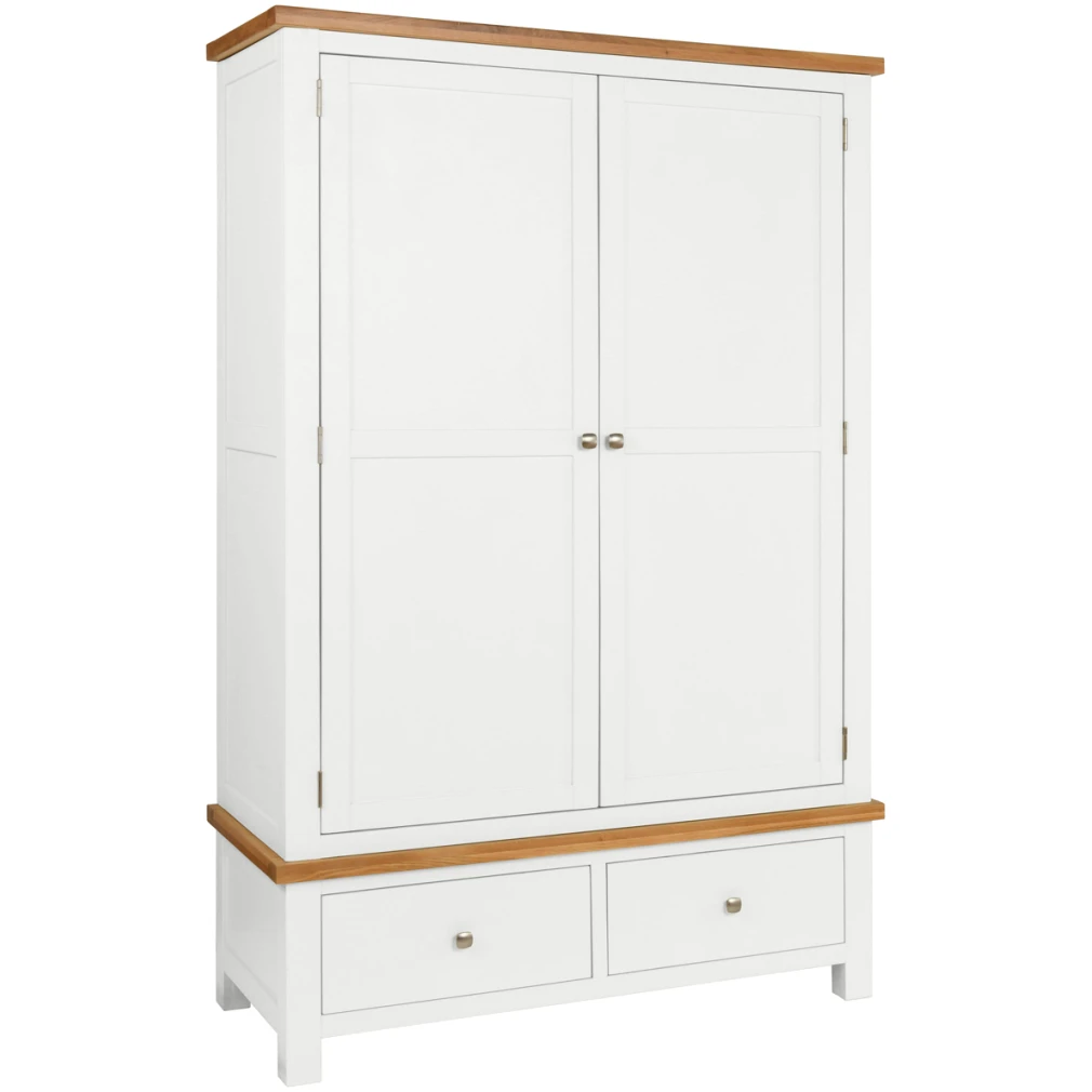 Double Wardrobe with 2 Drawers - Dorset Painted Bedroom Range - gunter